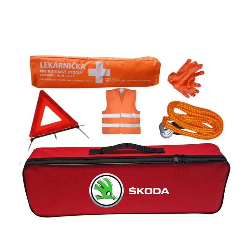 Taška s povinnou výbavou - Škoda - červená
